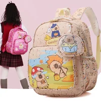 Cute Capybara Backpack for Teenage Students,Waterproof Lightweight Capybara Bookbags for Travel Hiking Camping School Day Pack 2