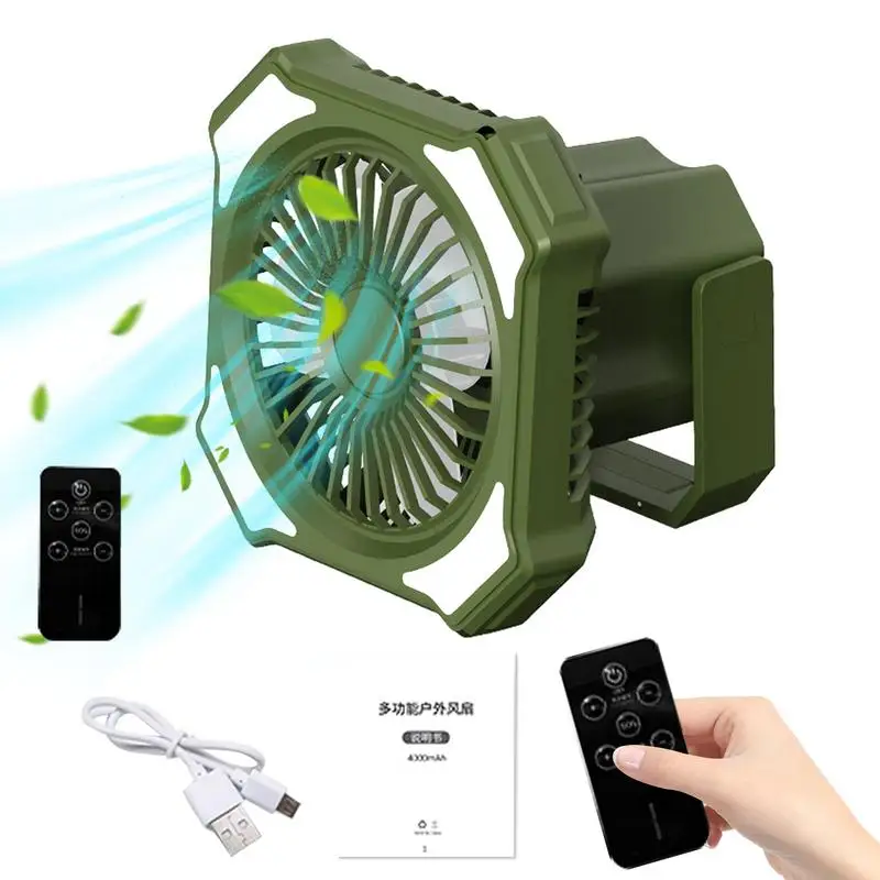 

Camping Fan Light 10000mAh Battery Operated Tent Fan For Camping Quiet Dual Motor Portable Outdoor LED Light Camping Supplies