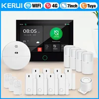 KERUI 7-inch IPS Large Touch Screen Home Alarm Panel 4G LTE GSM WiFi Wireless Alarm Security System Burglar Tuya Smart Alexa