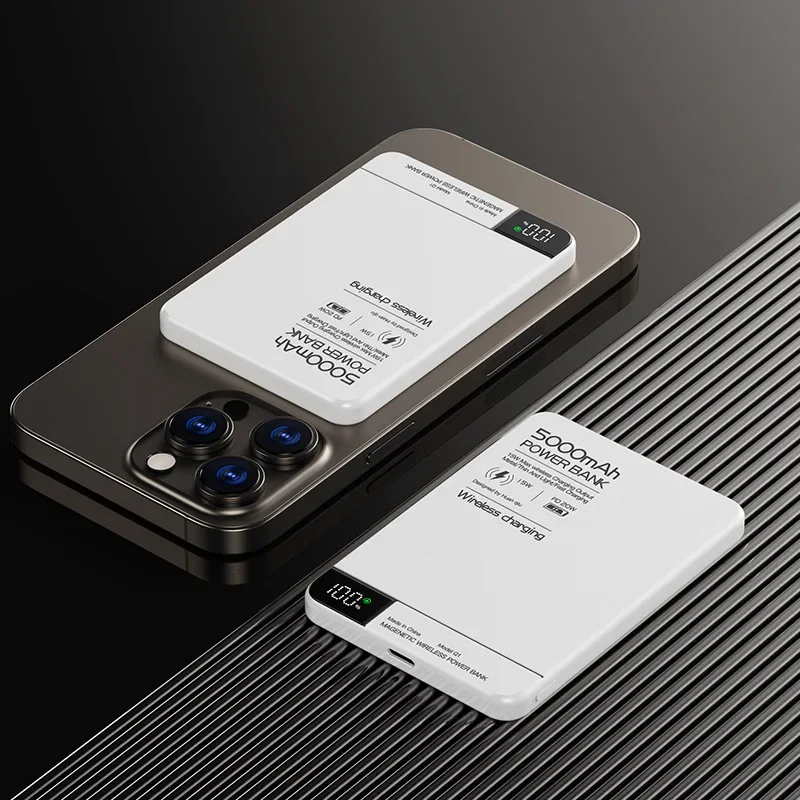 10000mAh Portable Magnetic Power Bank For Magsafe Wireless External Auxiliary Battery Pack IPhone 16 15 14 13 12 11 Pro Max Plus 4