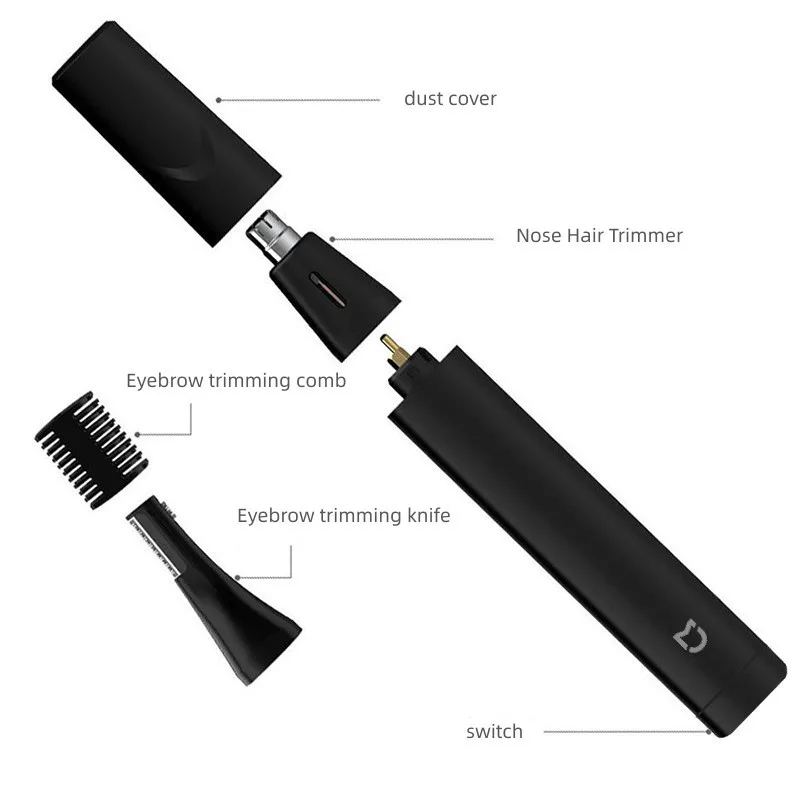 2024 NEW XIAOMI Mijia Electric Nose Hair Trimmer Portable Nose Ears Hair Eyebrow Trimmer for Men Rechargeable Painless Clipper 3