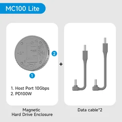 Hagibis Magnetic M.2 SSD Enclosure with MagSafe and USB - C Connectivity (Grey - MC100  Lite)