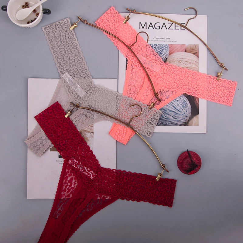 

Cotton Women's Panties thongs Underwear Women Lace Soft Briefs Sexy Lingerie low Waist lingerie g-string 3pcs/Lot ac70