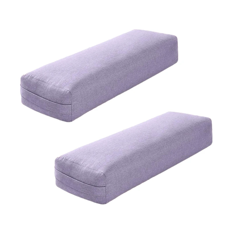 

2X Yoga Pillow Soft Washable Polyester Rectangular Portable Yoga Bolster Sleep Pillow Yoga Fitness Supplies,Purple