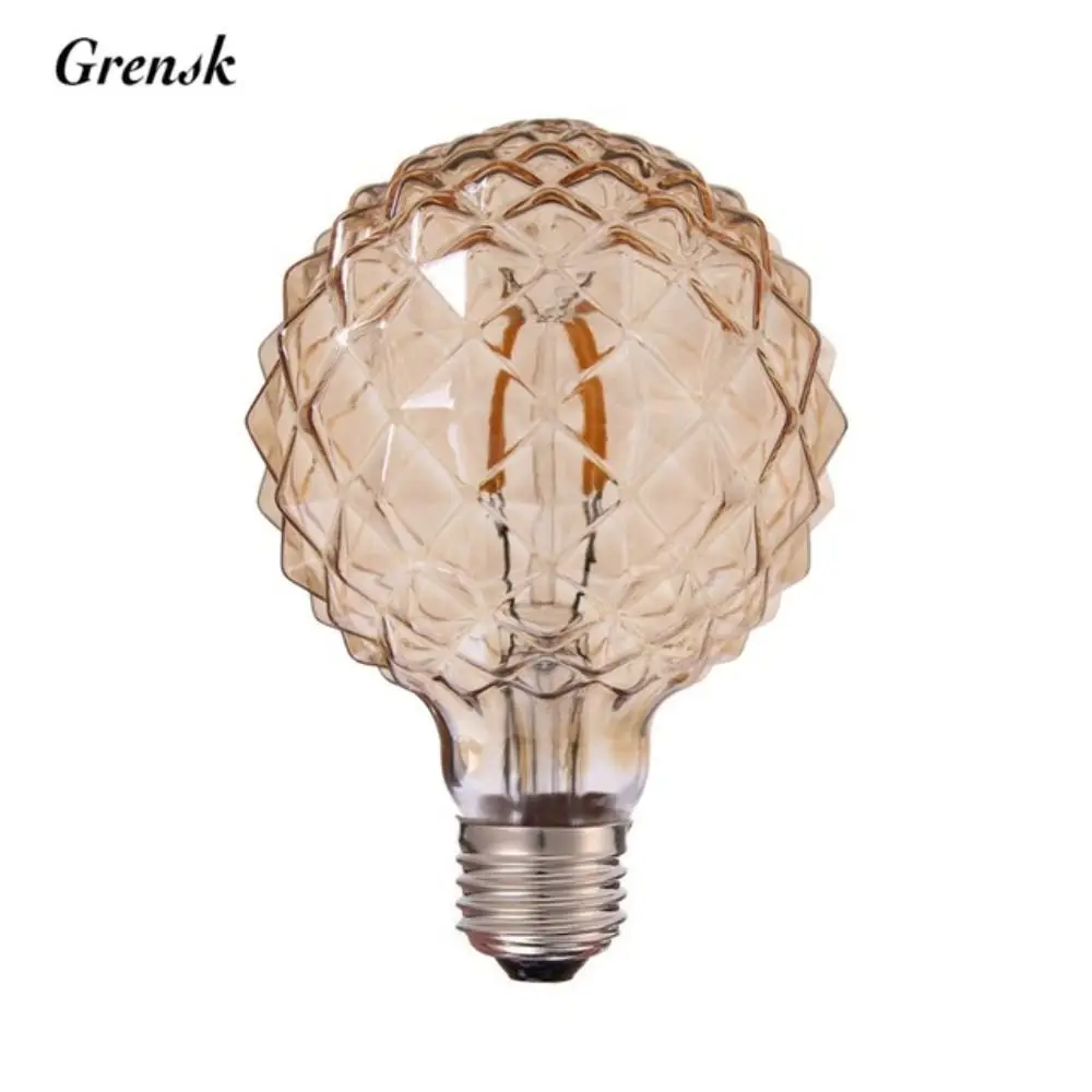 Filament Vintage Retro Bulb E27 220V Edison Lamp Edison Lamp Electroplated Gray G95 Filament Lightbulb Ball Light