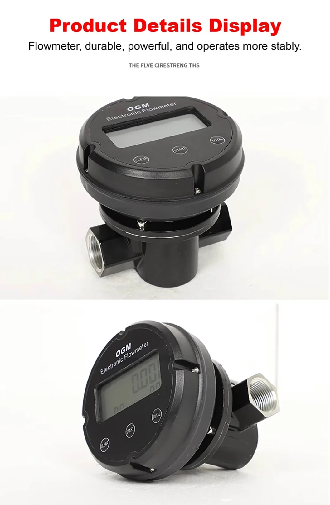 OGM Digital Oval Gear Flow Meter 1inch High Precision Electronic Fuel Diesel Pet