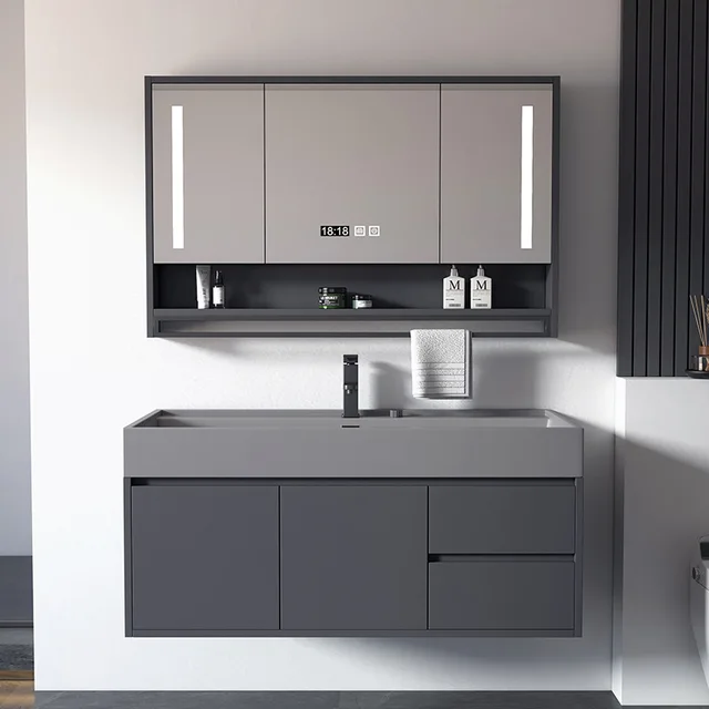 Washbasin Combination Bathroom Cabinets Light Luxury Modern Intelligent Mirror Bathroom Cabinets Home Storage Furniture Kast JTB 2