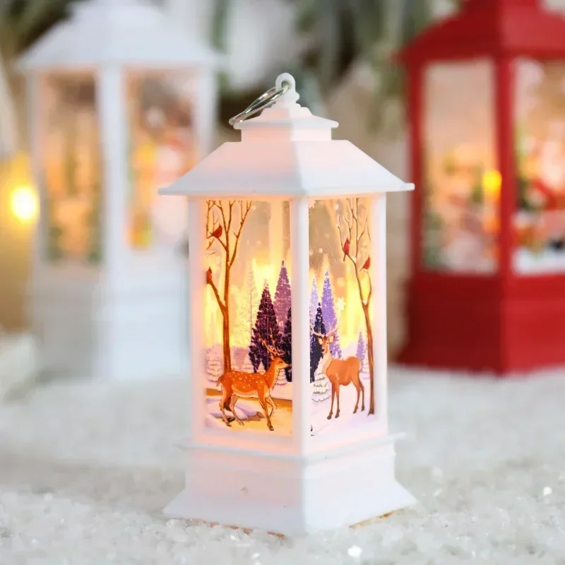 New Christmas Wind Lamp Candle Table Lamp Small Night Lamp Elderly Snowman Christmas Decoration Small Night Desktop Decorat
