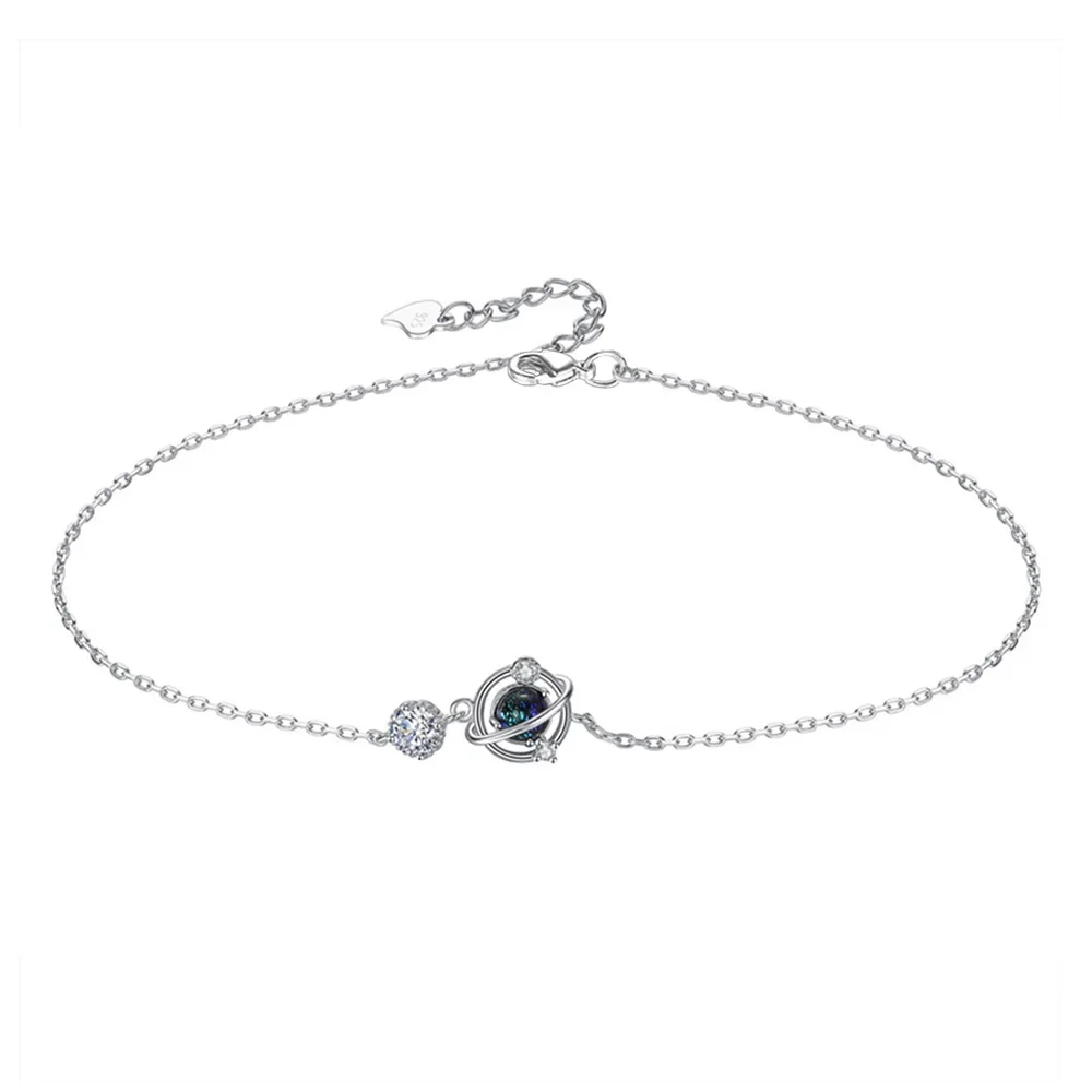 SUYIXIAN S925 Sterling Silver glass Dream Star Elegant Earrings Necklace Bracelet set Luxury quality Bridal Jewelry