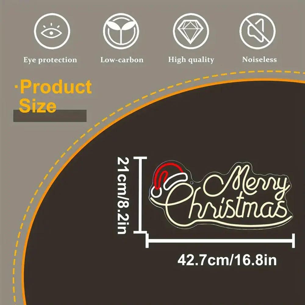 Merry Christmas Neon Sign Led Neon Lights, For Wall Decor Usb Light Up Signs,For Bedroom Home Party Christmas Decorations Family