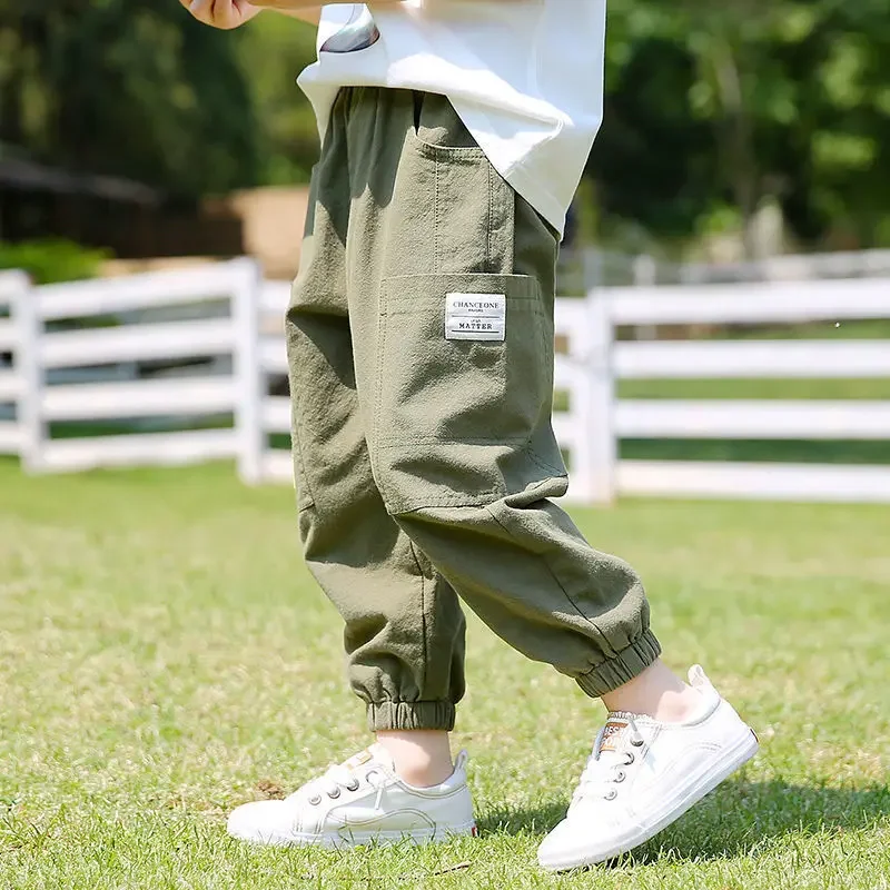 

Baby Boy Pants for Kids Trousers Casual Pants Boys Loose Pants Cotton and Linen Child Sweatpants Pantalones 4-12Y