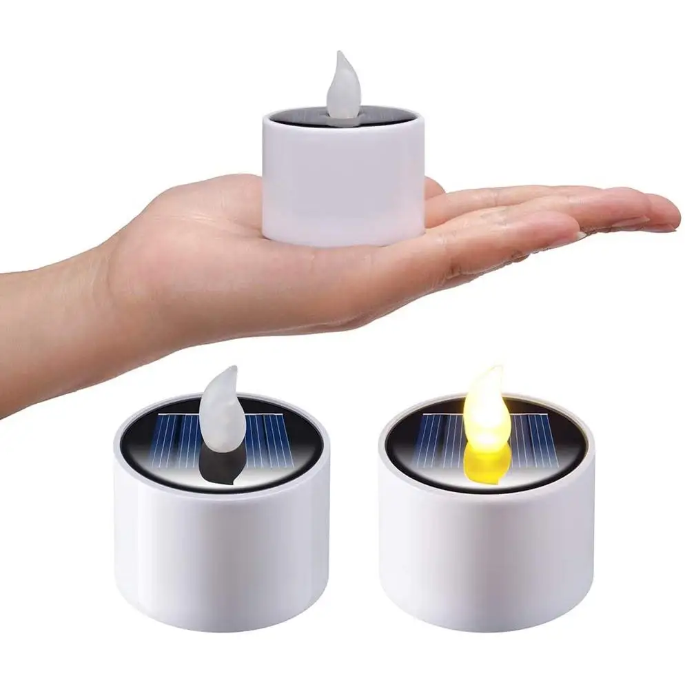 Solar LED Candle Light Outdoor Waterproof Tea Lights Electronic Flickering Solar Lamp Garden Home Decor LED Candle Light