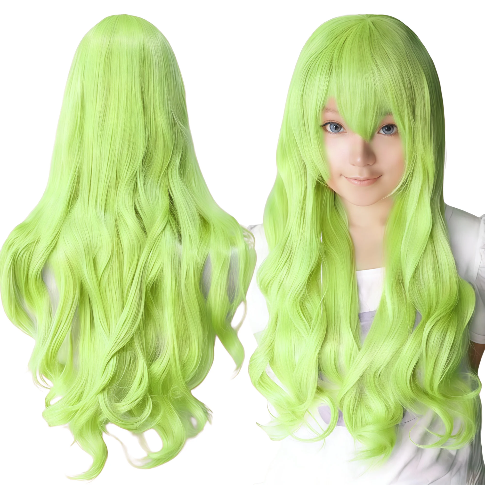 Dark Teal Curly Cosplay Wig - Fantasy Lolita Style for Halloween or Dress-Up