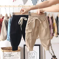 New Cotton Cargo Pants for 2-6 Years Old Solid Boys Casual Sport Pants Enfant Garcon Kids Children Trousers 2-8Years Clothes