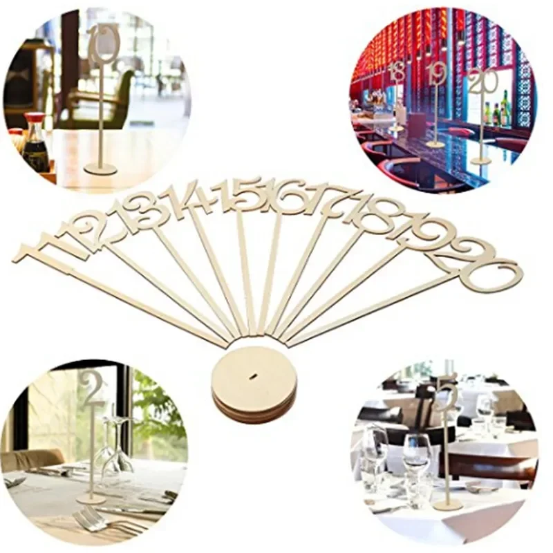 New Fashion Wedding Place Holder Table Number Figure Card Digital Seat Decoration