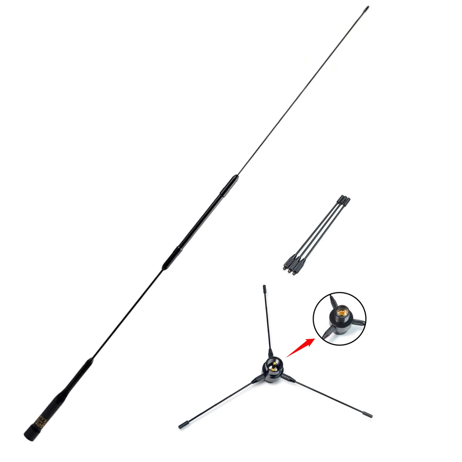 Antenna Ricambio Per Radio Mobile VHF/UHF 144/430MHz – Banda Doppia 40cm Bianca