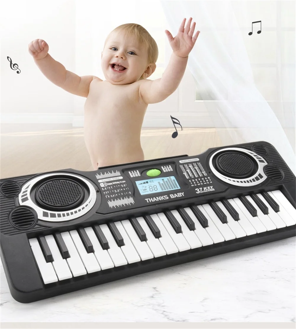 Infantil jogando piano eletrônico educacional brinquedos do bebê crianças  teclado meninos meninas dedos crianças música 37 chaves presente plástico  bonito - AliExpress