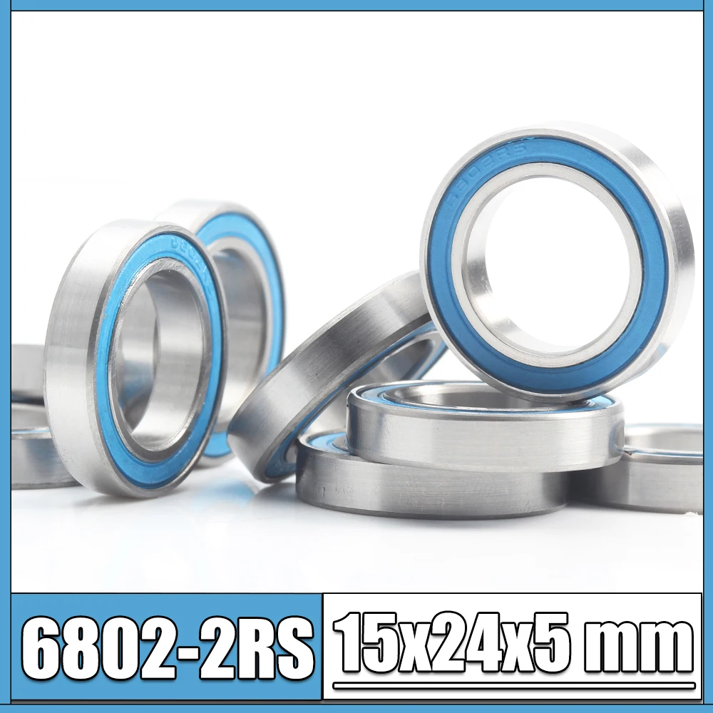 10x Ball Bearing 15mm x 24mm x 5mm Rubber Seal Premium RS  Shielded 6802-2RS 