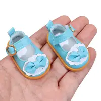 1Pair 5.5cm Bow Decorate Doll Shoes Fit For 14 Inches Doll PU Leather Mini Shoes Girl's Casual Wears Doll Accessories Kid Best G 1