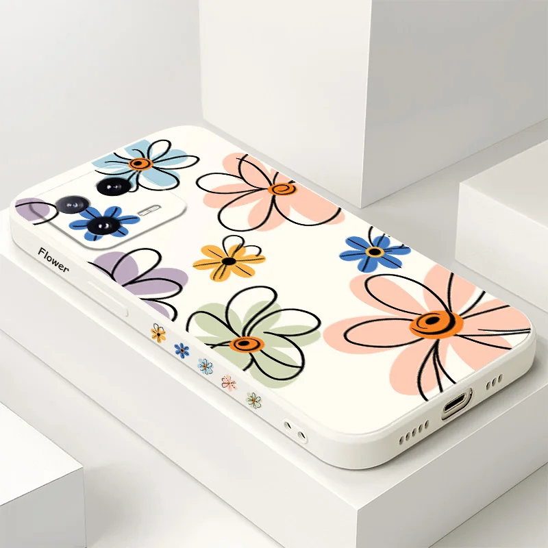 Enhanced Hoop Flower Liquid Silicone Phone Case Cover