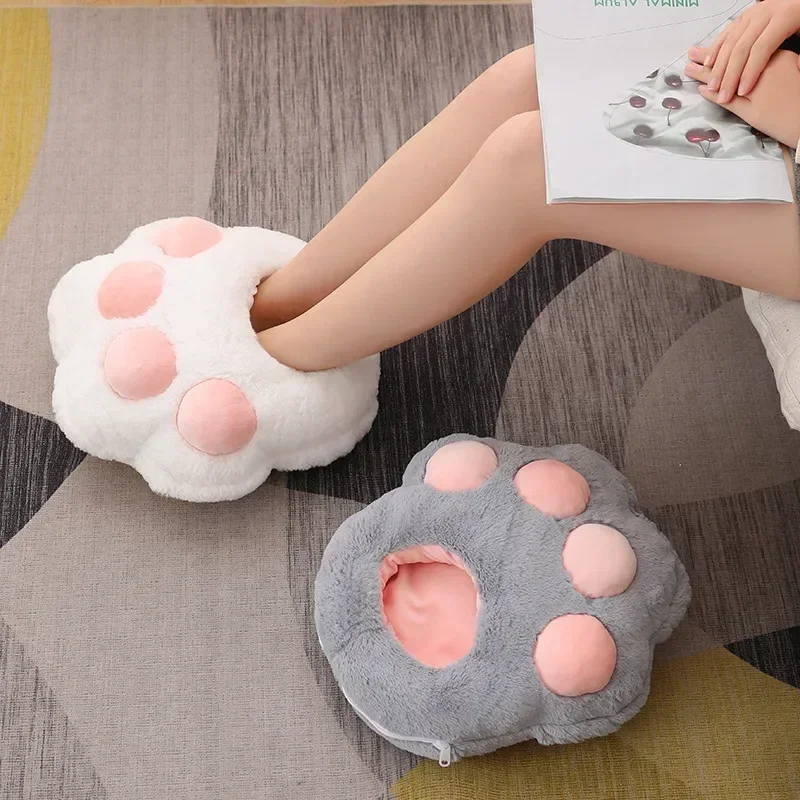 Winter Electric Foot Warmer Heater Mat USB Charging Cat Paw Shape Feet Constant Warming Machine Foot Heating Pad for Home/Office