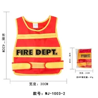 Gilet de jeu de rôle d'anniversaire pour enfants, Costume de pompier, policier, travailleur de la Construction, accessoires de chapeau, décorations de fête à thème Cosplay 5