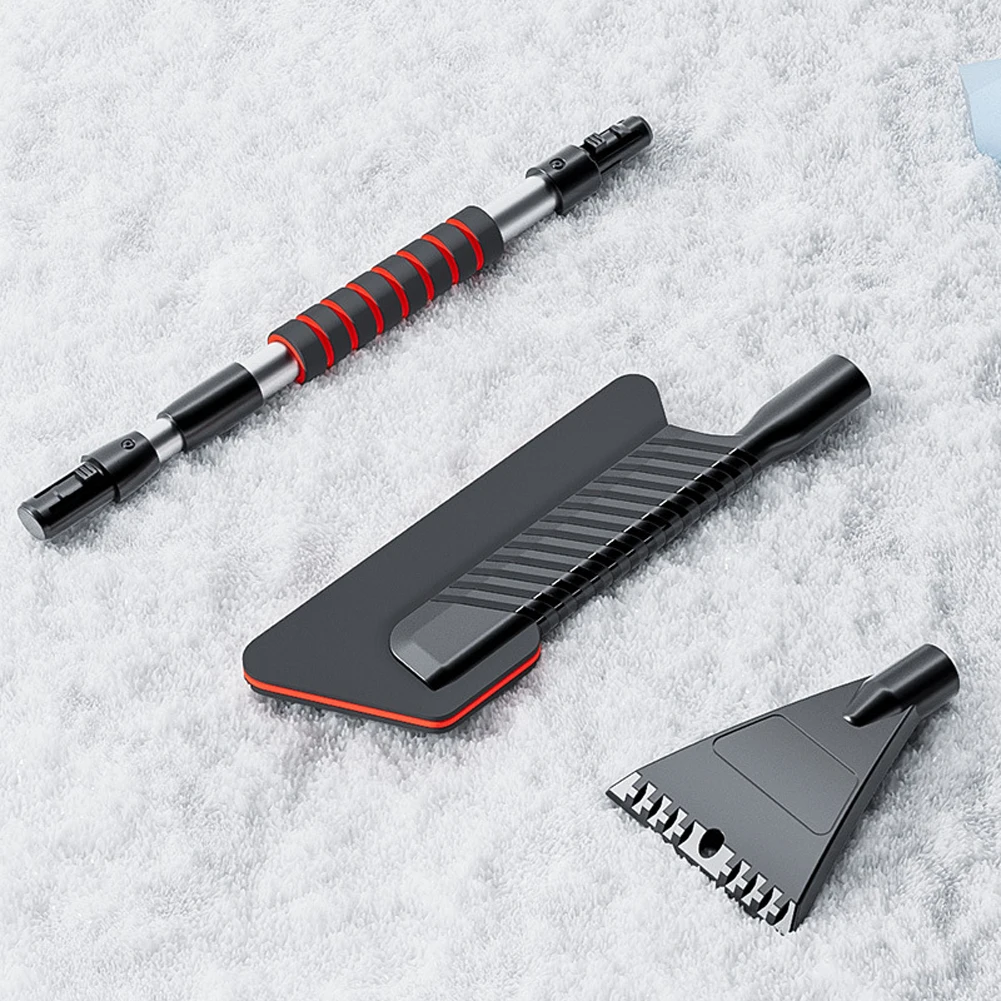 Portable Snow Shovel Detachable Car Snow Glass Remover Retractable Ice Scraper Remover Flexible Adjustable Car Wash Accessories