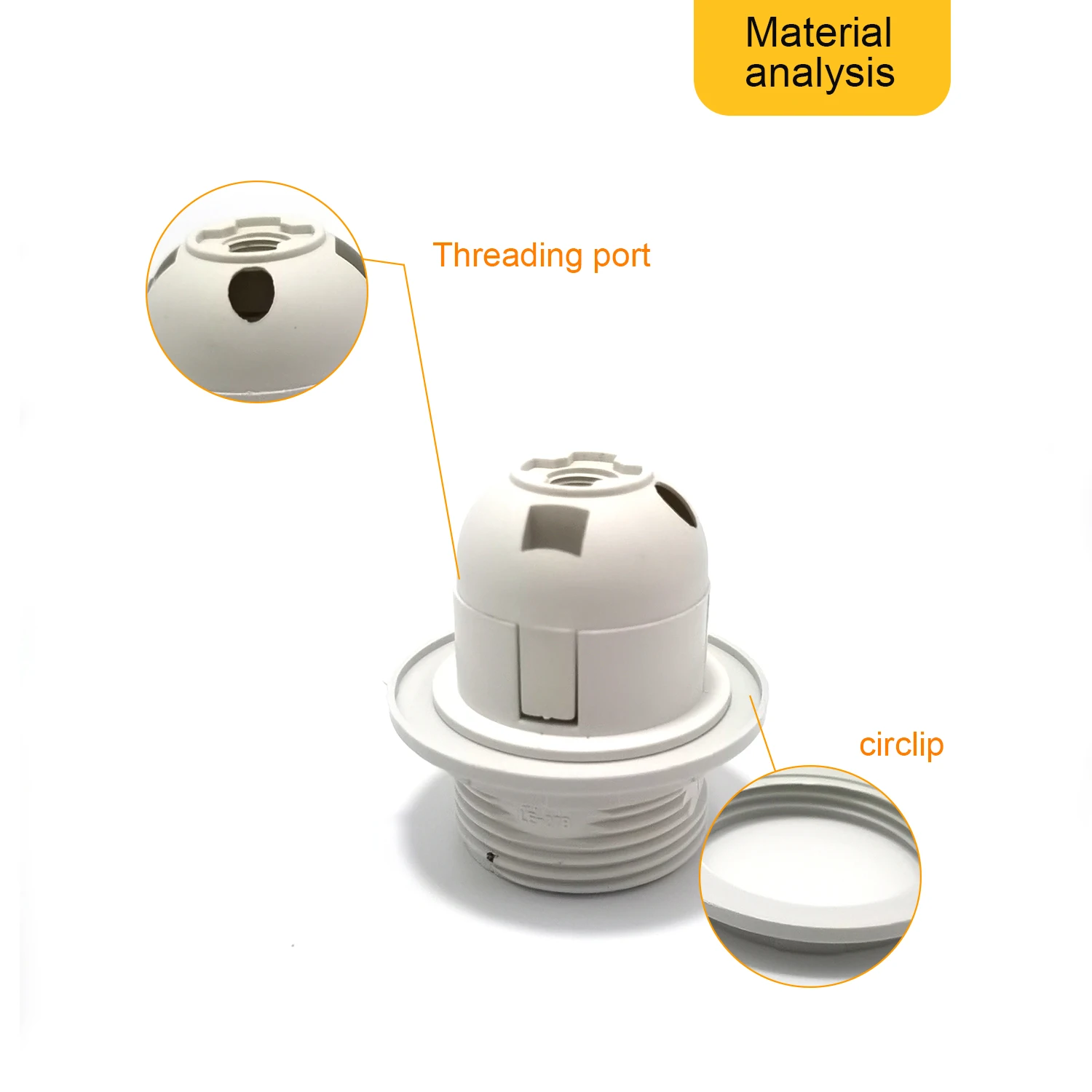 E27 LED Plastic Lamp Holder Light Bulb Socket Holder E27 Base Lamp Accessories Luminaire Bulb CQC CE