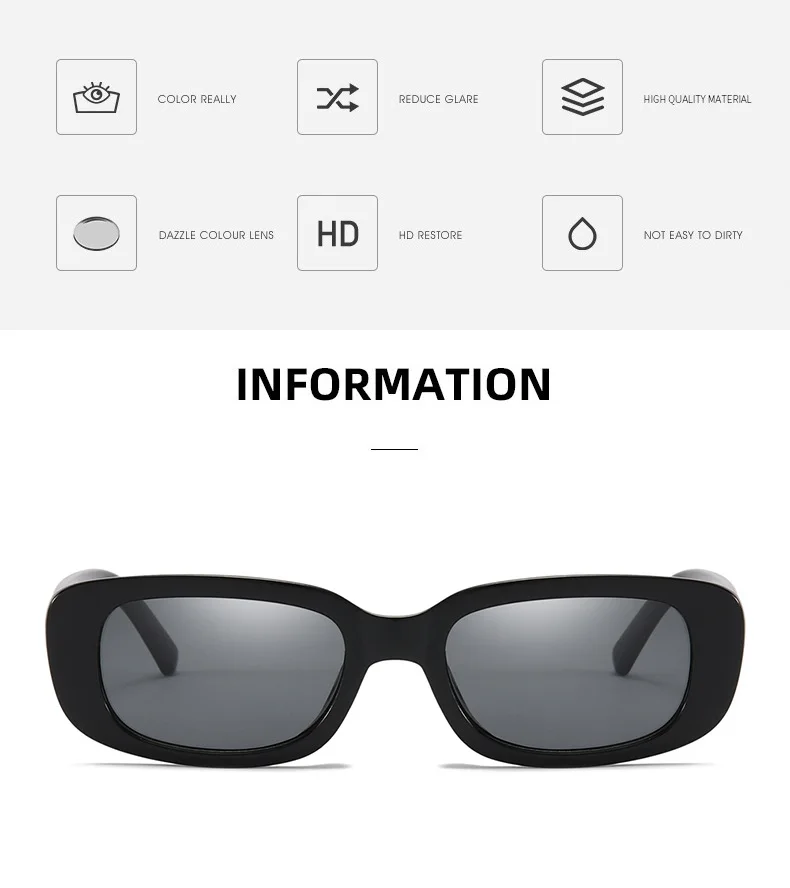 2023 Small Rectangle Frame Sunglasses Jelly Color UV400 Protection Sun Glasses Goggles Summer Beach Street Eyewear for_voghion.com