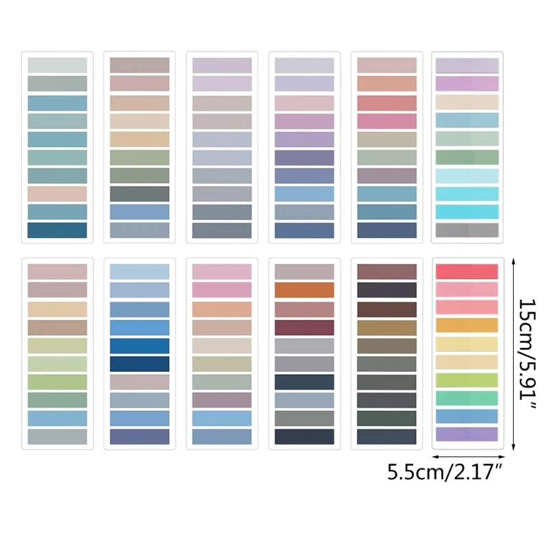 2400/2000Pcs 스티커 탭 스트립 인덱스 탭, 페이지 탭 100/120 컬러 탭 팩 밝은 색상 페이지 인덱스 스티커 QXNF