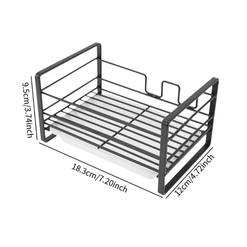 Multifunctional Drainer Drying Rack Metal with Removable Drain Pan Soap Holder Storage Rack Kitchen