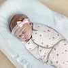 Baby Blanket Hat Set Cartoon Printed Cotton Newborn Swaddle Adjustable Infant Sleeping Swaddle Wraps All Seasons 0-6 Months 2