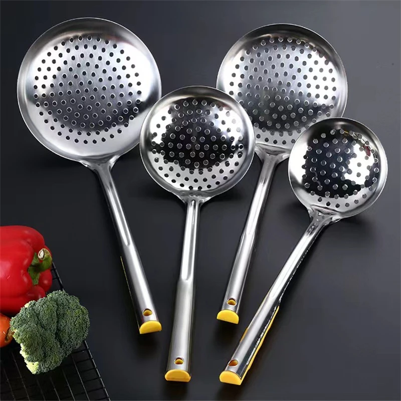 Thickened Stainless Steel Large Colander Filter Spoon Household Noodles Strainer Skimmer Oil Separator Kitchen Gadgets images - 6