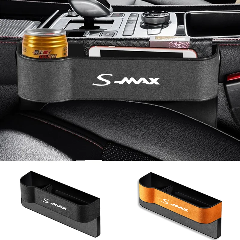 Seggiolino Auto Gap Leather Multifunzionale Storag Box Auto Seat Side Crevice Storage Box Per Ford S-Max Smax Emblem Accessori Per Auto