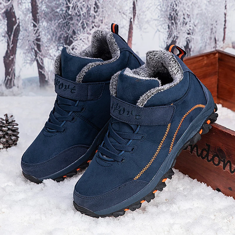 

Winter Boots Shoes For Men Waterproof Snow Boot Woman Winter 2023New Warm Plush Hiking Sneakers Outdoor Non-slip Male Ankle Shoe