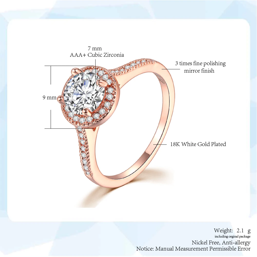 Wedding Proposal Solitaire Rings wedding rings silver ring womens ring cubic zircon ring jewelry rings ring jewelry For Women Female Silver Color Square Zirconia Crystal Engagement Marriage Ring Jewellry R781