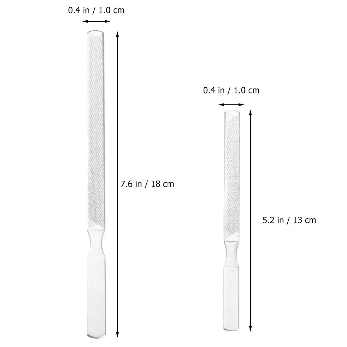 1세트 스테인레스 스틸 네일 파일 매니큐어 페디큐어 도구 13cm 5.1인치 18cm 7.1인치 4면 양면 네일 폴리쉬 제거 도구