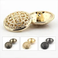 10Pcs/Lot Round Vintage Metal Flower Pattern Buttons For Clothing Sewing Knitting Supplies DIY Decorative Garment Coat Buttons 2