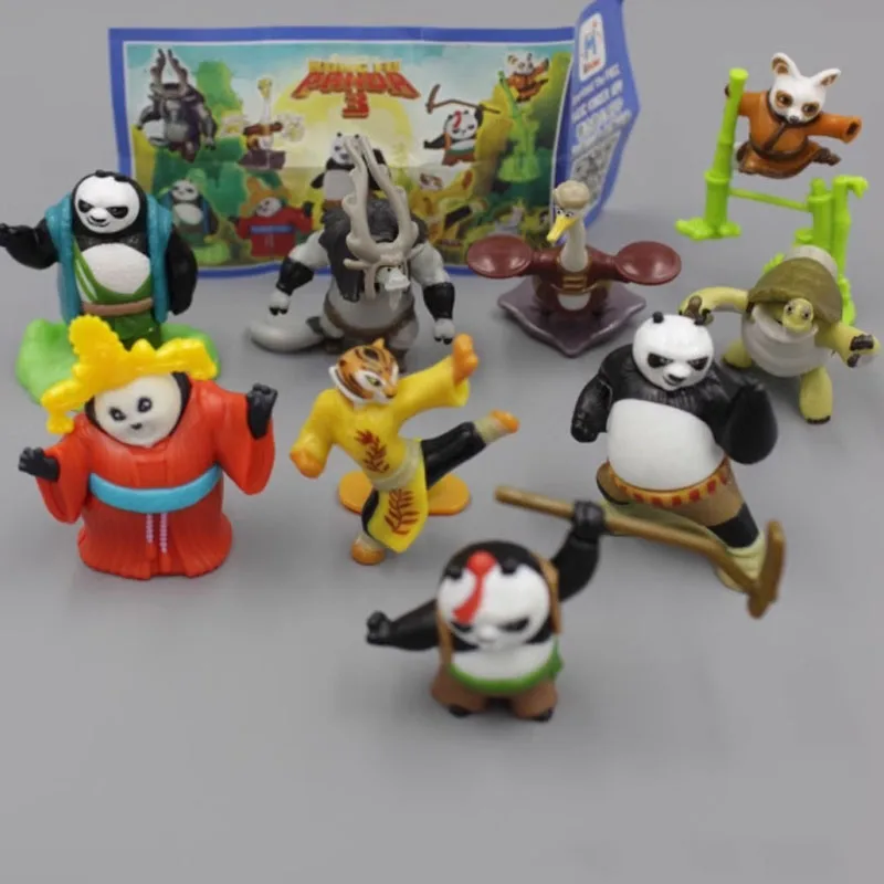 

KungFus Pandass Action Figures Peripheral Product Q Verison Mdoel Toy Collection Oranmnets