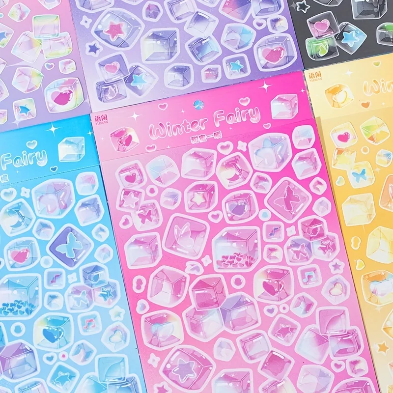 

MOHAMM 1 шт зимние сказочные красочные ледяные соленые Декоративные наклейки для скрапбукинга DIY декоративный материал коллаж для журналистики