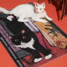 

Cartoon Cow Cat Carpet Japanese Style Multi Size Anti Skid Home Decor Floor Door Mat Bathroom Bedroom Soft Blanket 2022 Hot Sale