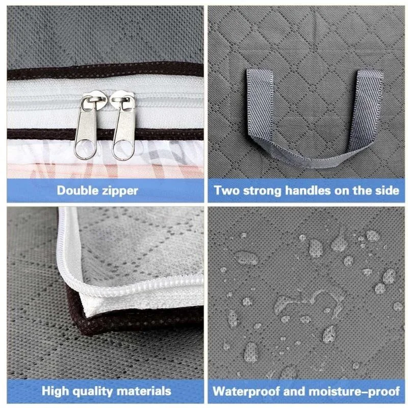 Foldable Storage Bag Clothes Organizer Waterproof Oxford Clear Window Clothing Wardrobe Organizer Home Non Woven Storage Box 5