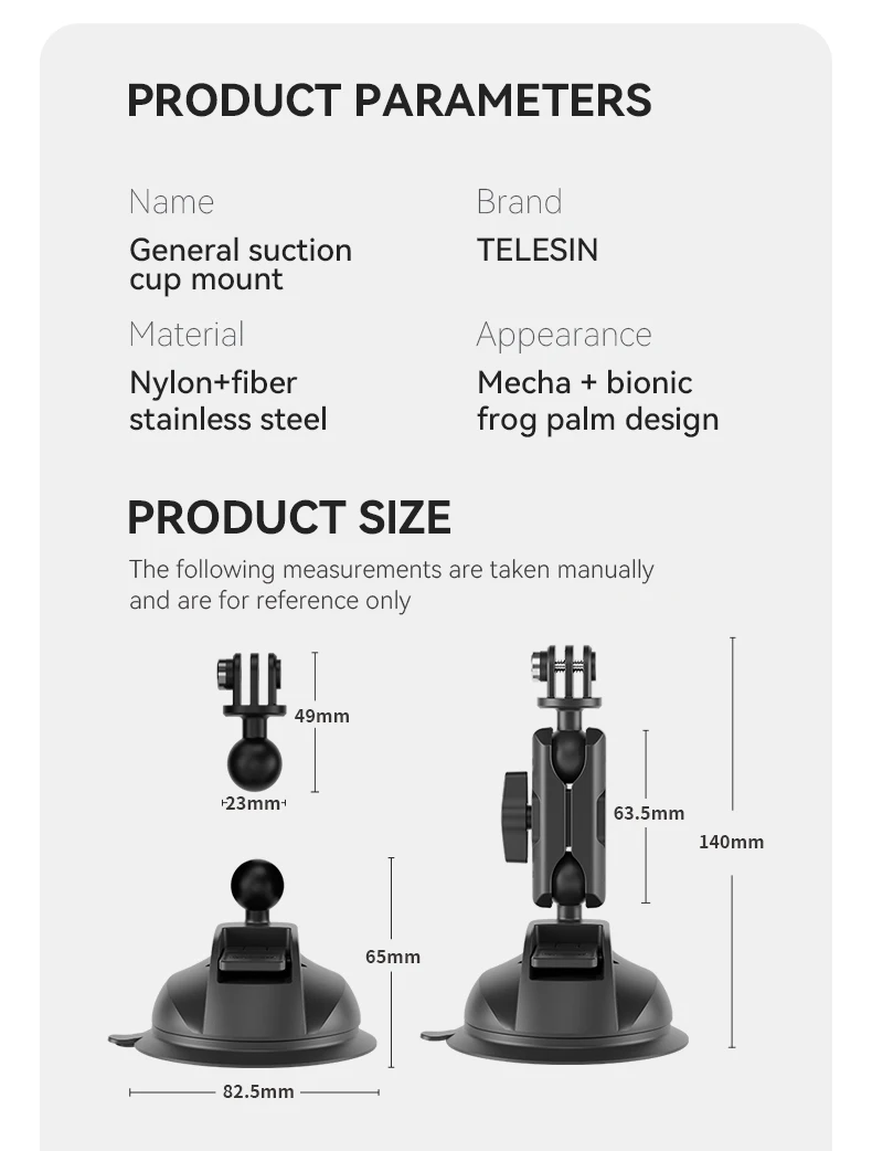 Action Camera Holder Suction Cup For DJI OSMO Action Insta360 Smart Phone Holde