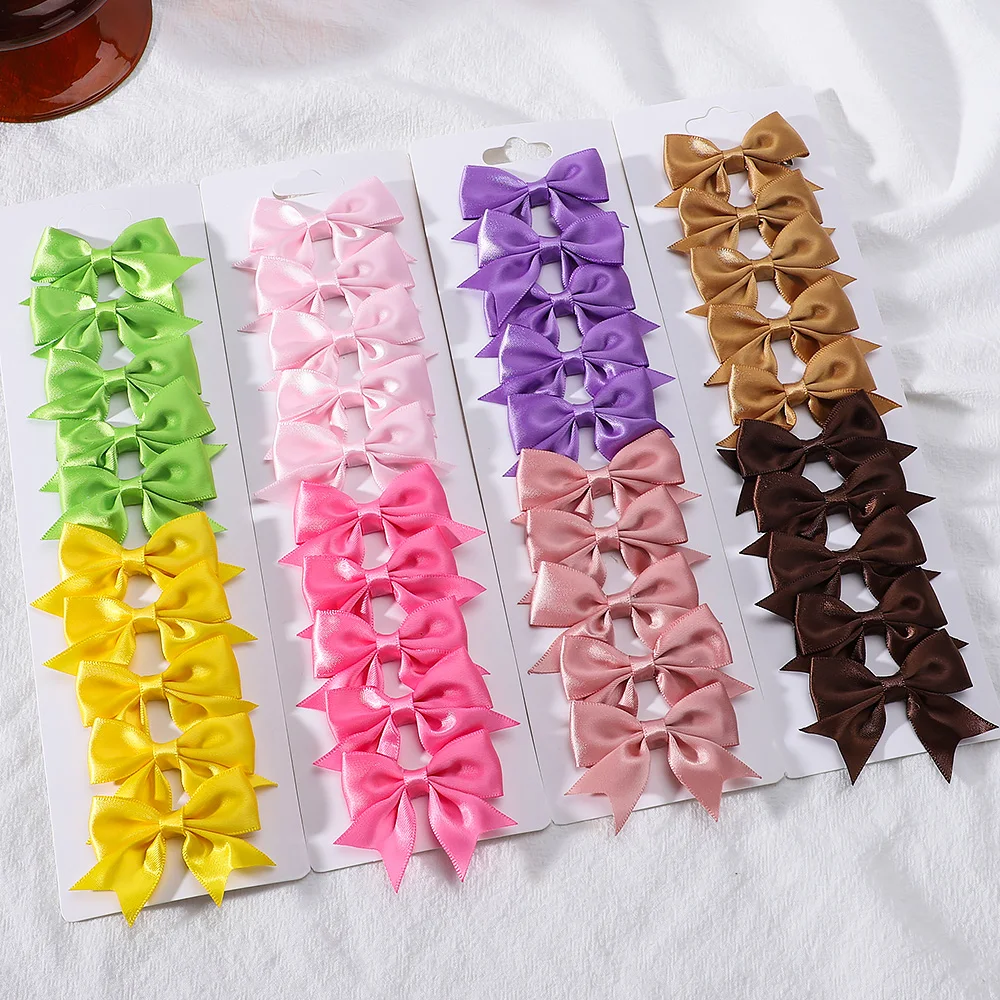 10Pcs/Set Lovely Newborn Ribbon Bows Hair Clip for Kids Girls Hairpins Barrettes Handmade Baby Headwear Hair Accessories Set