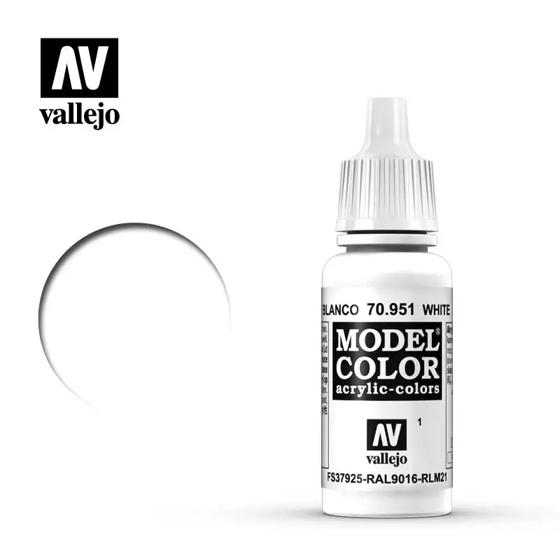 

Vallejo Paint AV Spanish Model Hand Pigment Matt Matte White water 70951 001 Acrylic Colors Spain FS37925 RAL9016 RLM21