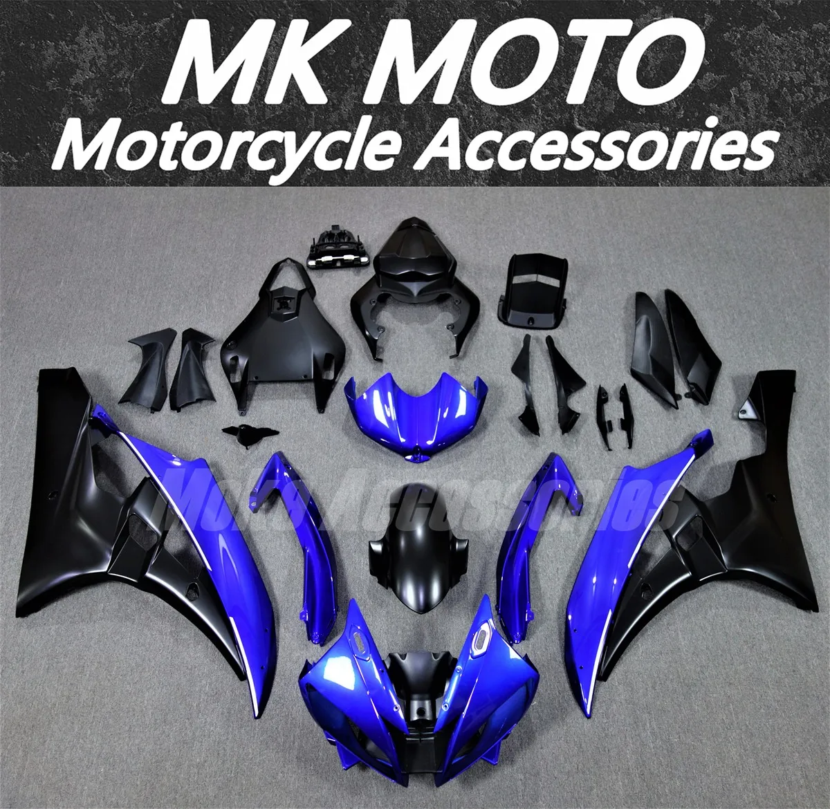 

Комплект обтекателей для мотоцикла подходит для Yzf R6 2006-2007 Кузов Набор высокого качества Abs инъекция Новый Синий Черный