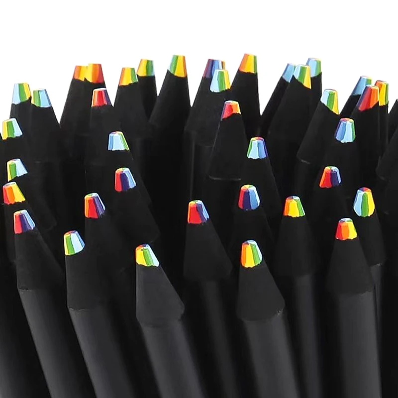 Cerchio Delle Matite Colorate Arcobaleno Con Realistico Illustrazione Vettoriale - Illustrazione
