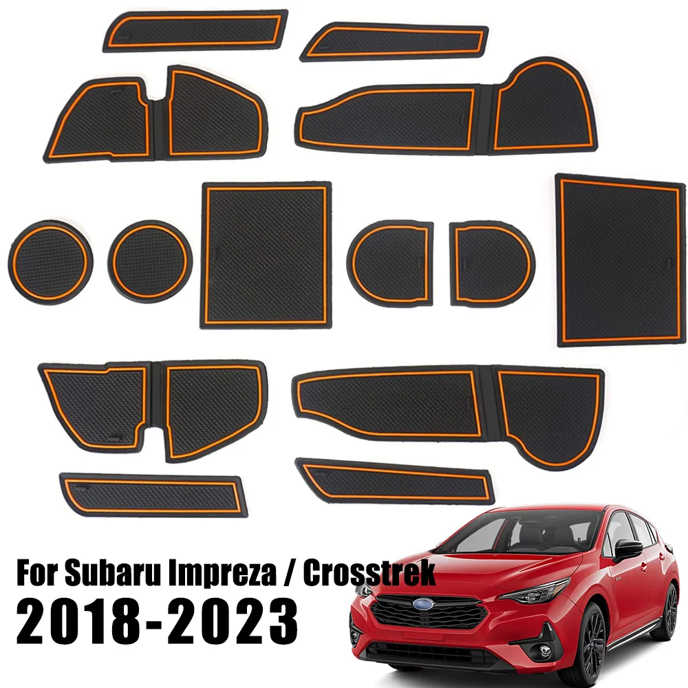 

For Subaru Impreza 2018 2019 2020 2021 2022 2023 Car Door Slot Mats Non-Slip Car Gate Groove Pads Interior Cup Holder Cushion