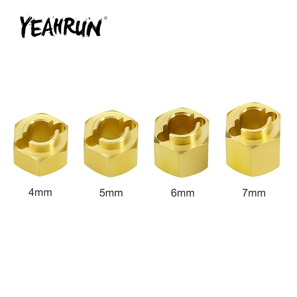 Yeahrun 7Mm Estensione Mozzo Esagonale Ruota In Ottone 4/5/6/7Mm Adattatori Per Trx-4M Bronco Defender 1/18 Rc Crawler Parti Del Modello Di Auto