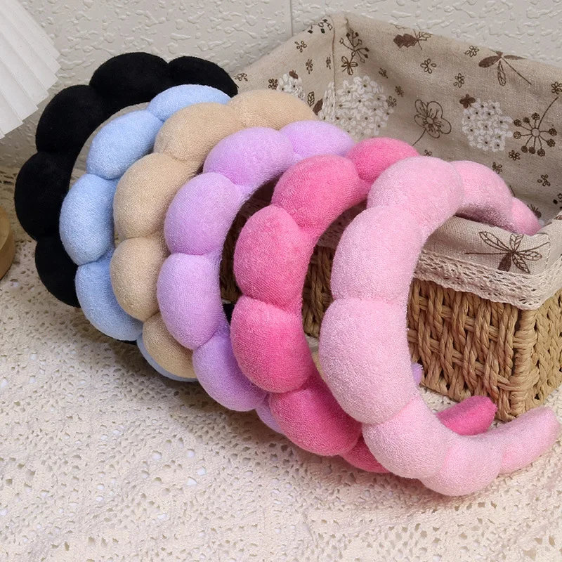 Luxury Microfiber Spa Set: Plush Wristbands & Puffy Headband